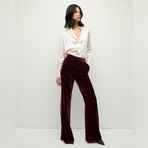 Veronica Beard Lebone Velvet Pant in Merlot Size 8